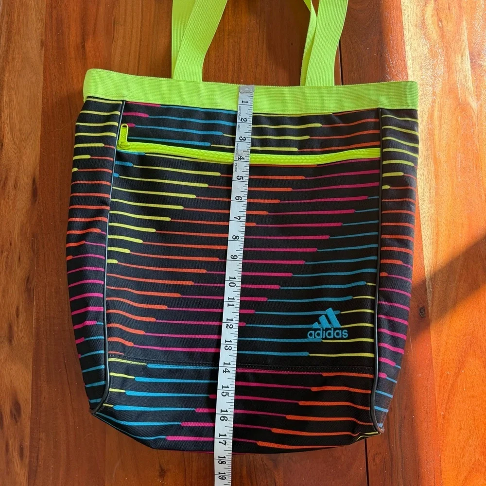 Adidas Multicolor Tote with Neon Green Handles
